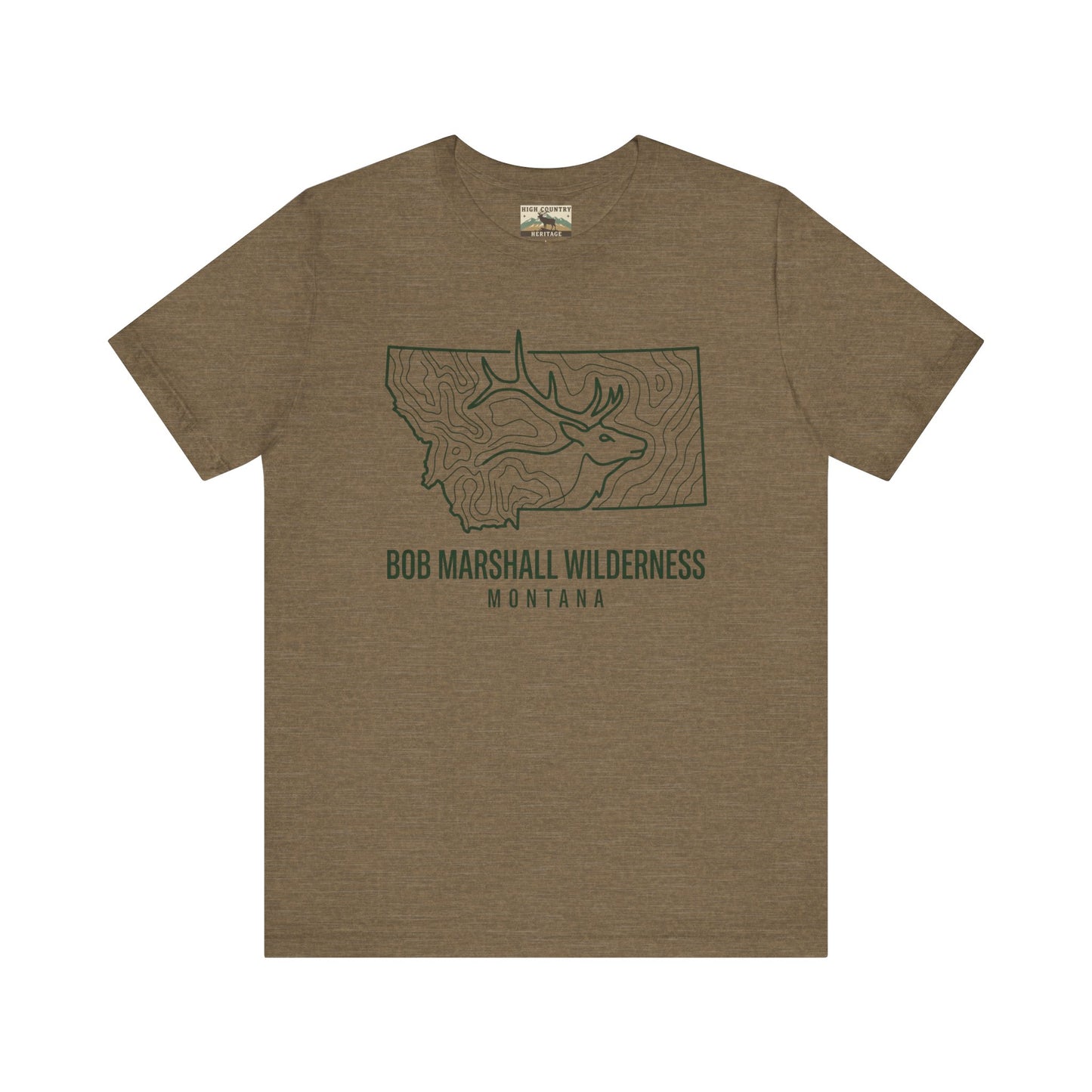 Sate of Montana with elk head T-shirt