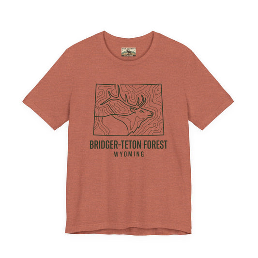 Sate of Wyoming with elk head T-shirt