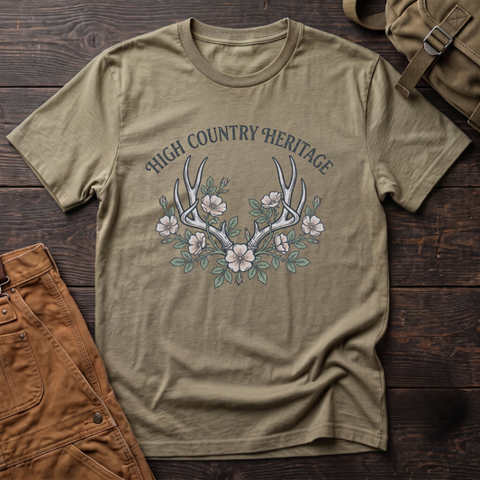 Antlers and flowers heritage T-shirt