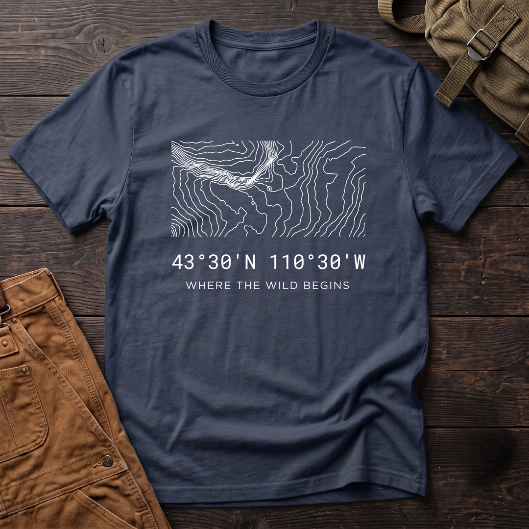 Bridger-Teton Topo Map T-Shirt