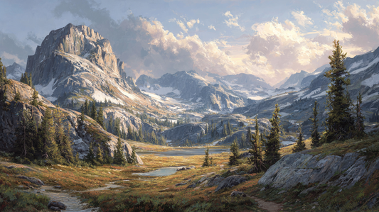 Alpine tundra above treeline in the North American high country with mountain peaks in the background