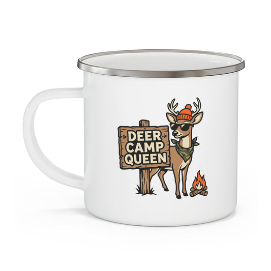 Deer camp queen 12oz Enamel Mug