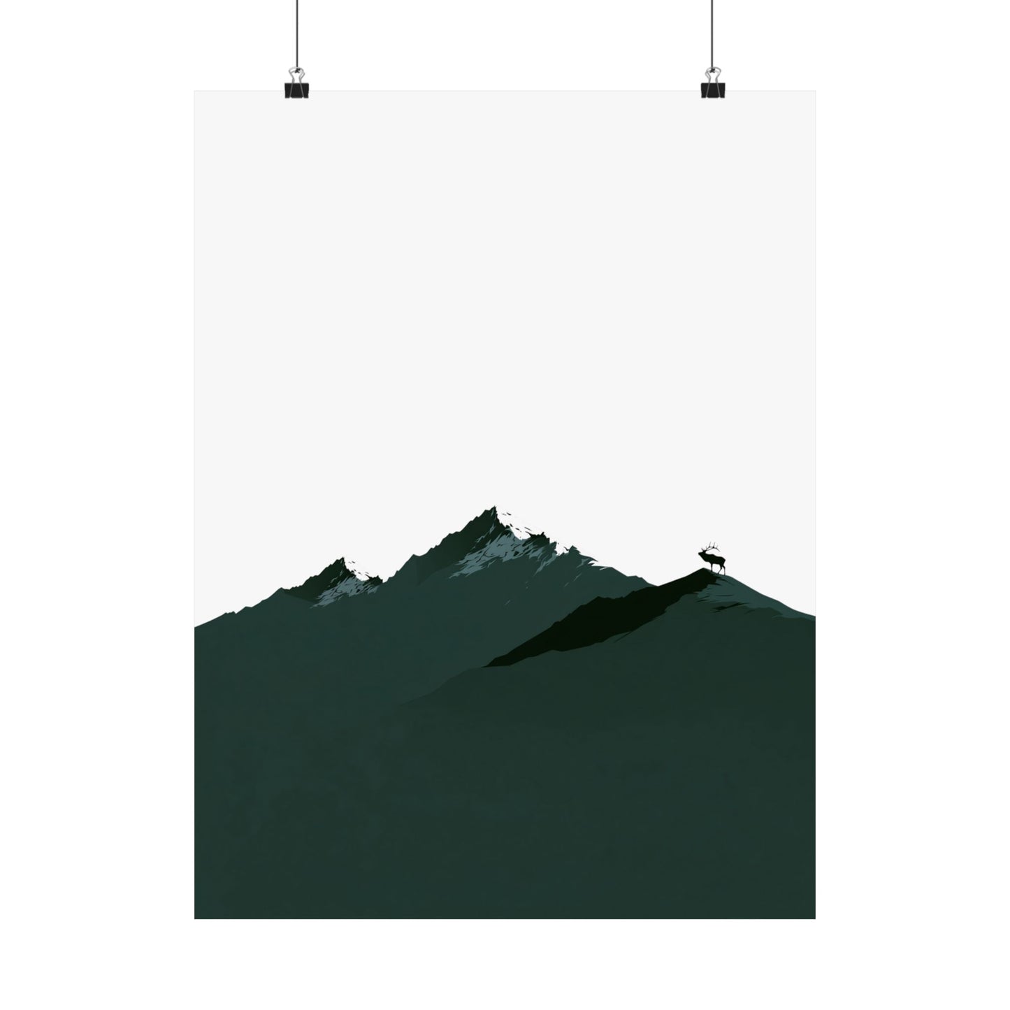 Elk on mountain ridge 18'' x 24'' poster