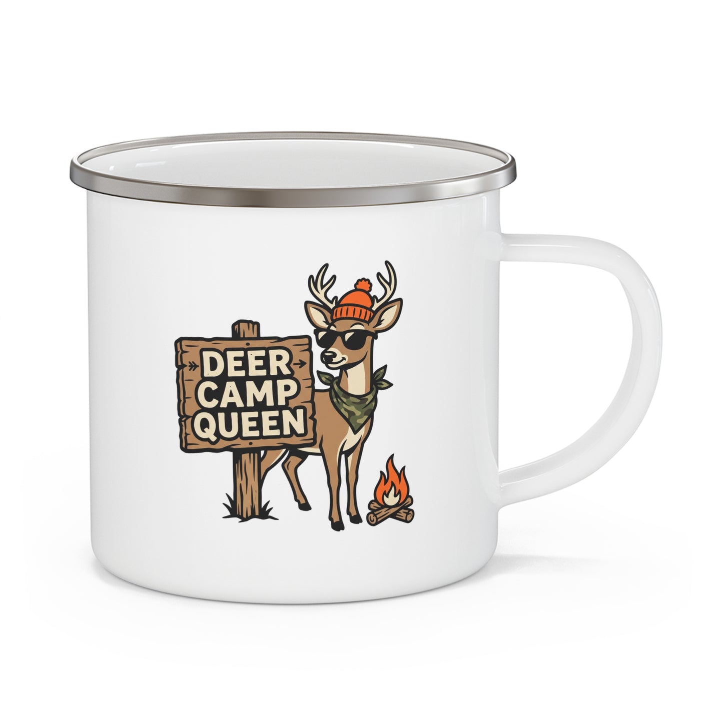 Deer camp queen 12oz Enamel Mug