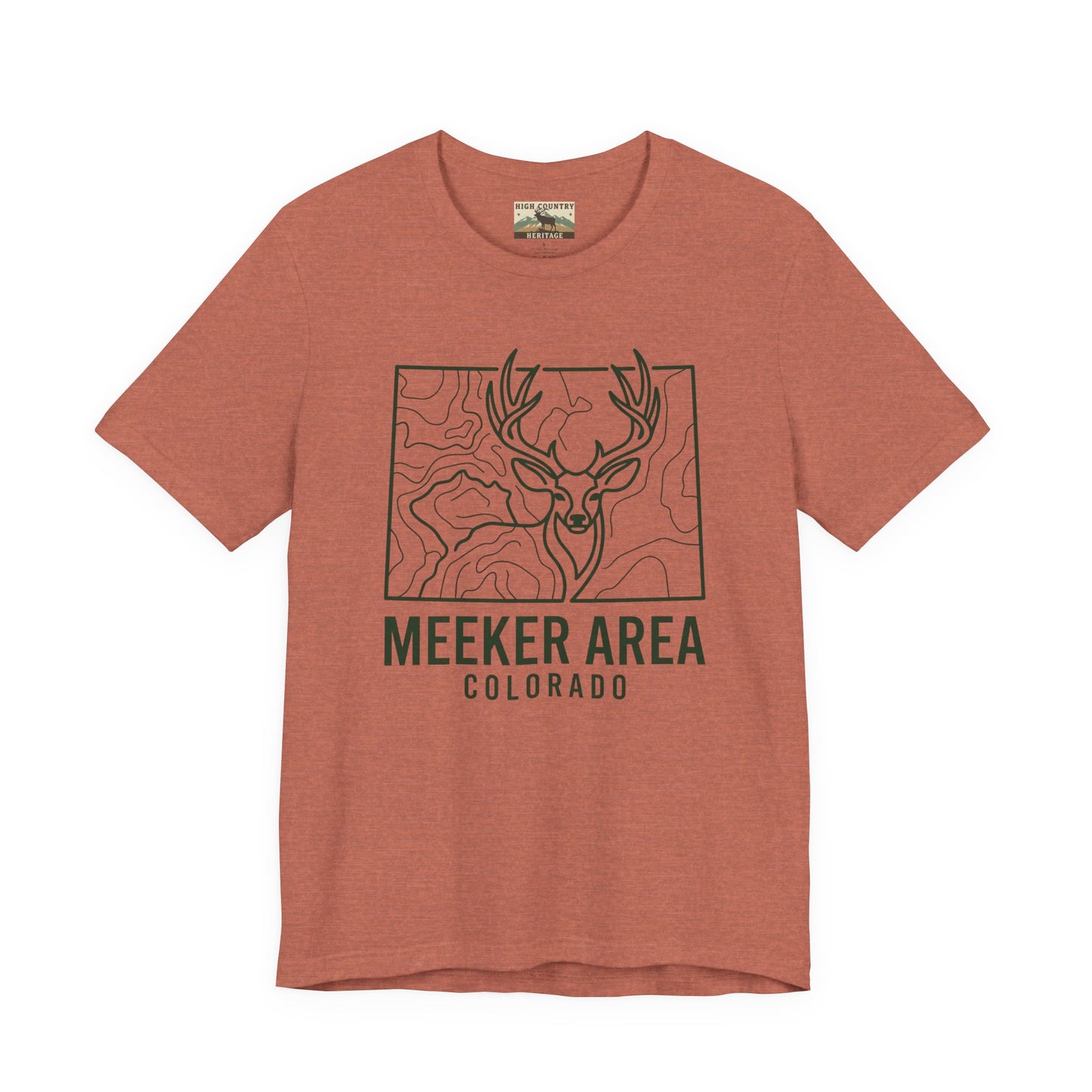Sate of Colorado with mule deer head T-shirt