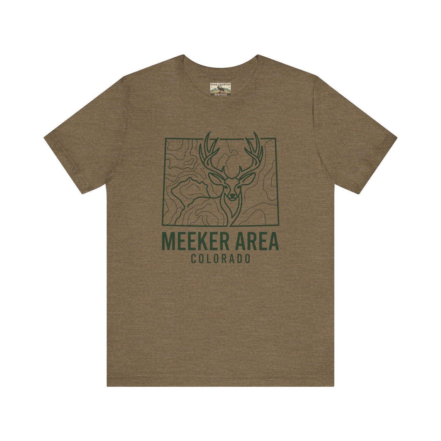 Sate of Colorado with mule deer head T-shirt