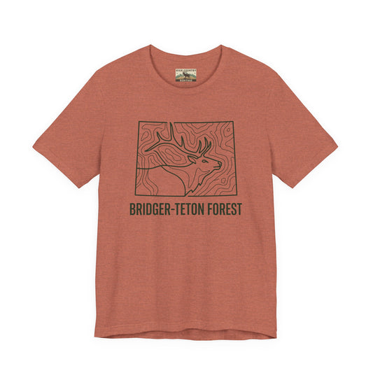 Sate of Wyoming with elk head T-shirt