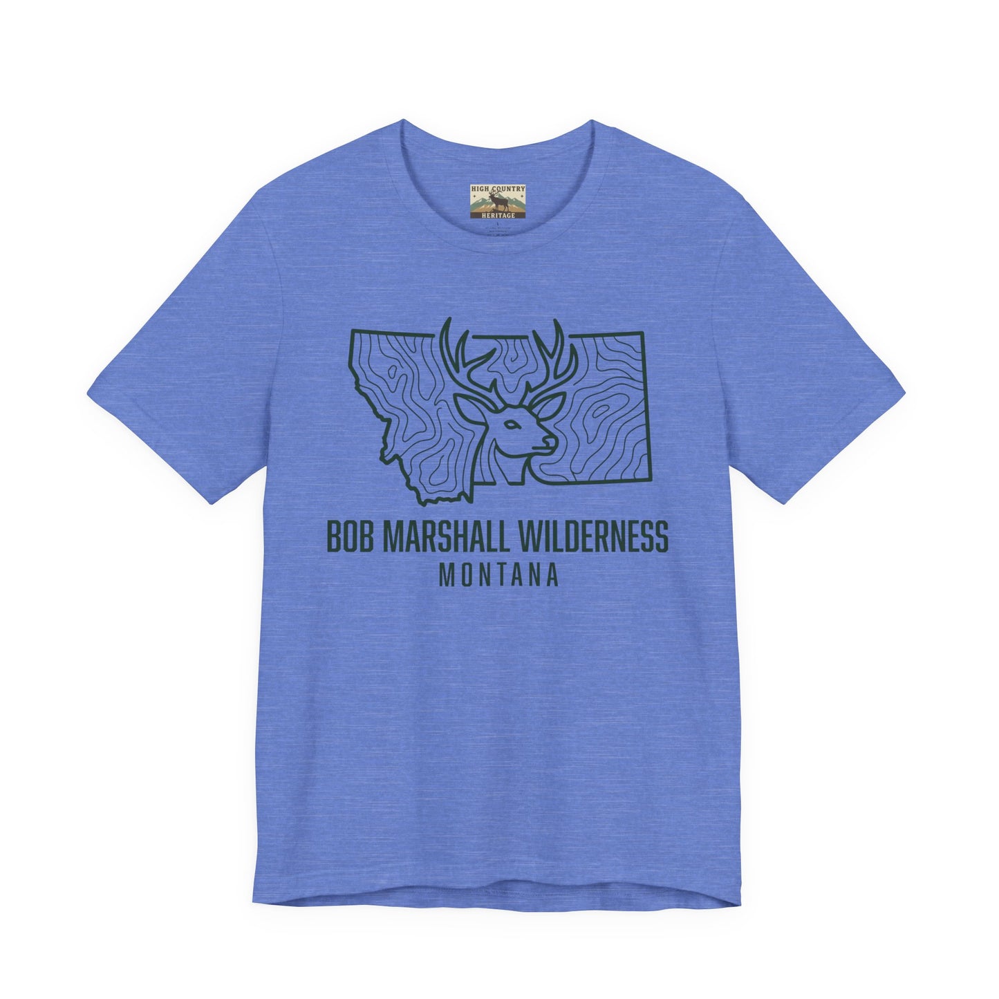 Sate of Montana with mule deer head T-shirt
