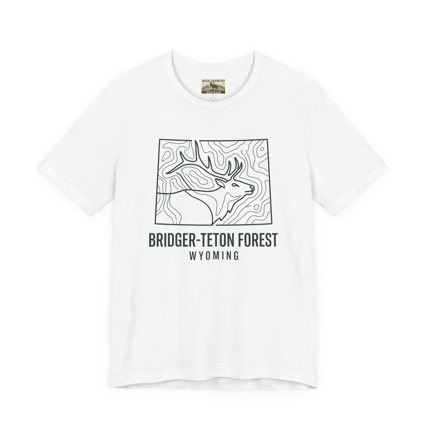 Sate of Wyoming with elk head T-shirt