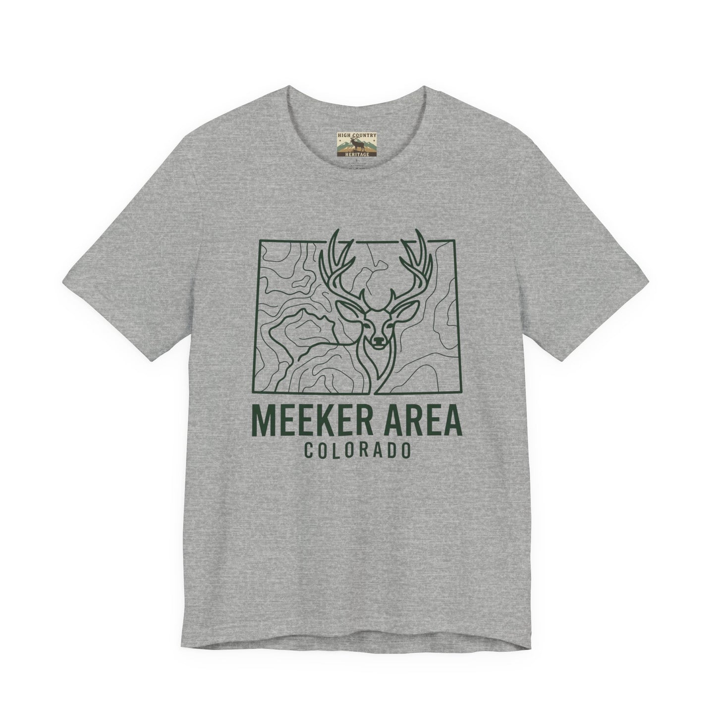 Sate of Colorado with mule deer head T-shirt