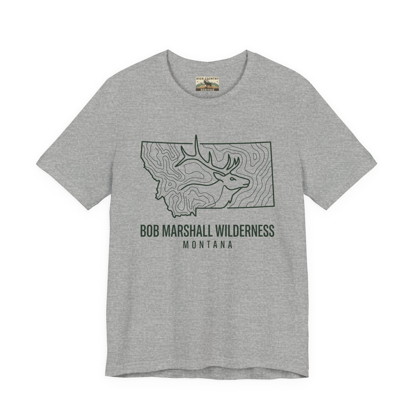 Sate of Montana with elk head T-shirt