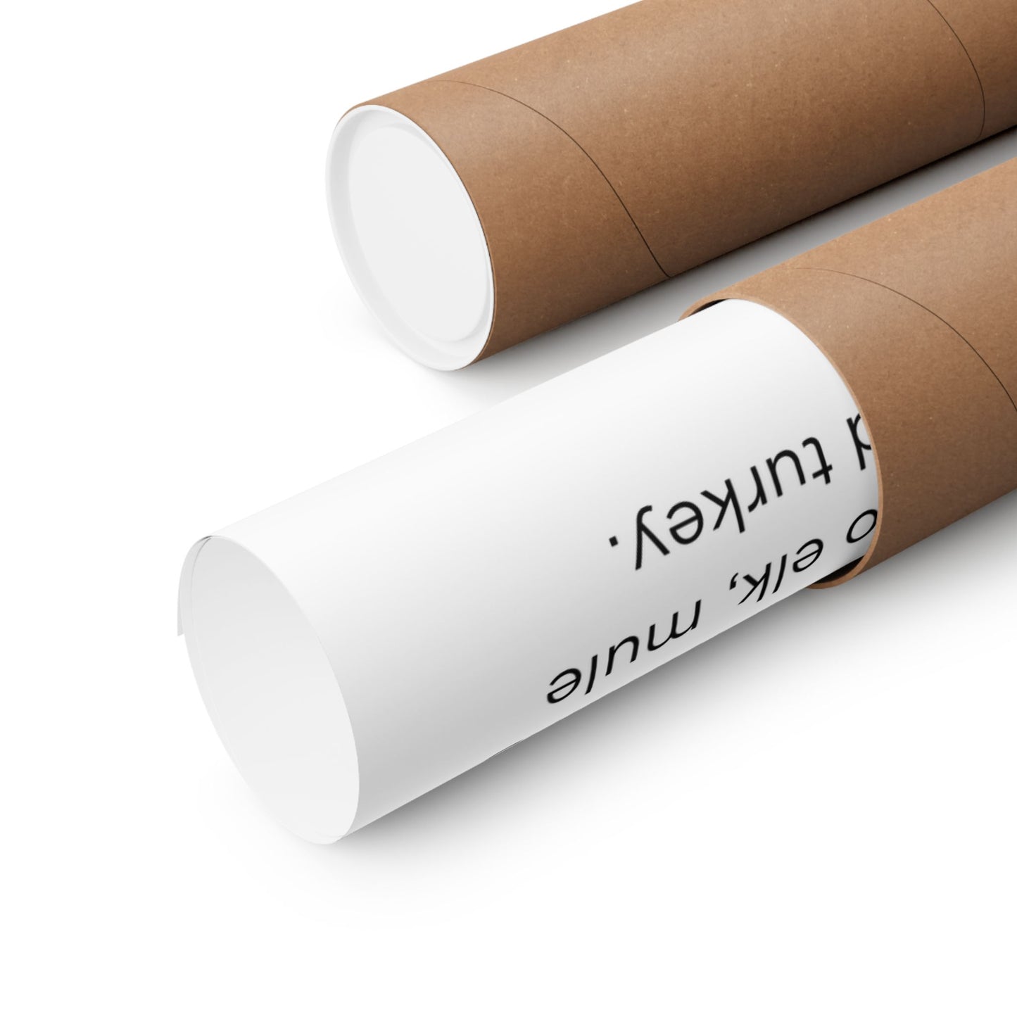 Rigid cardboard shipping tubes used to protect the rolled Gila Wilderness New Mexico topographic map poster during transit, shown on a white background.