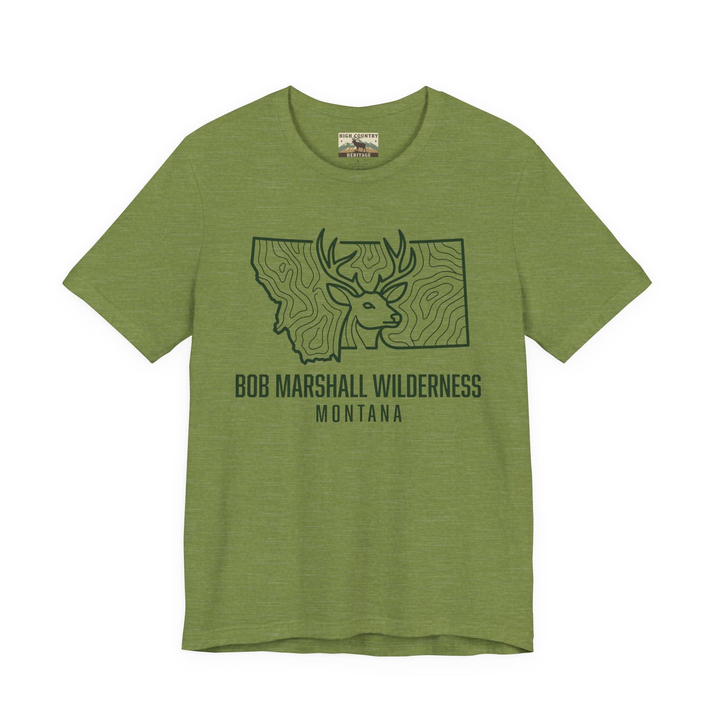 Sate of Montana with mule deer head T-shirt