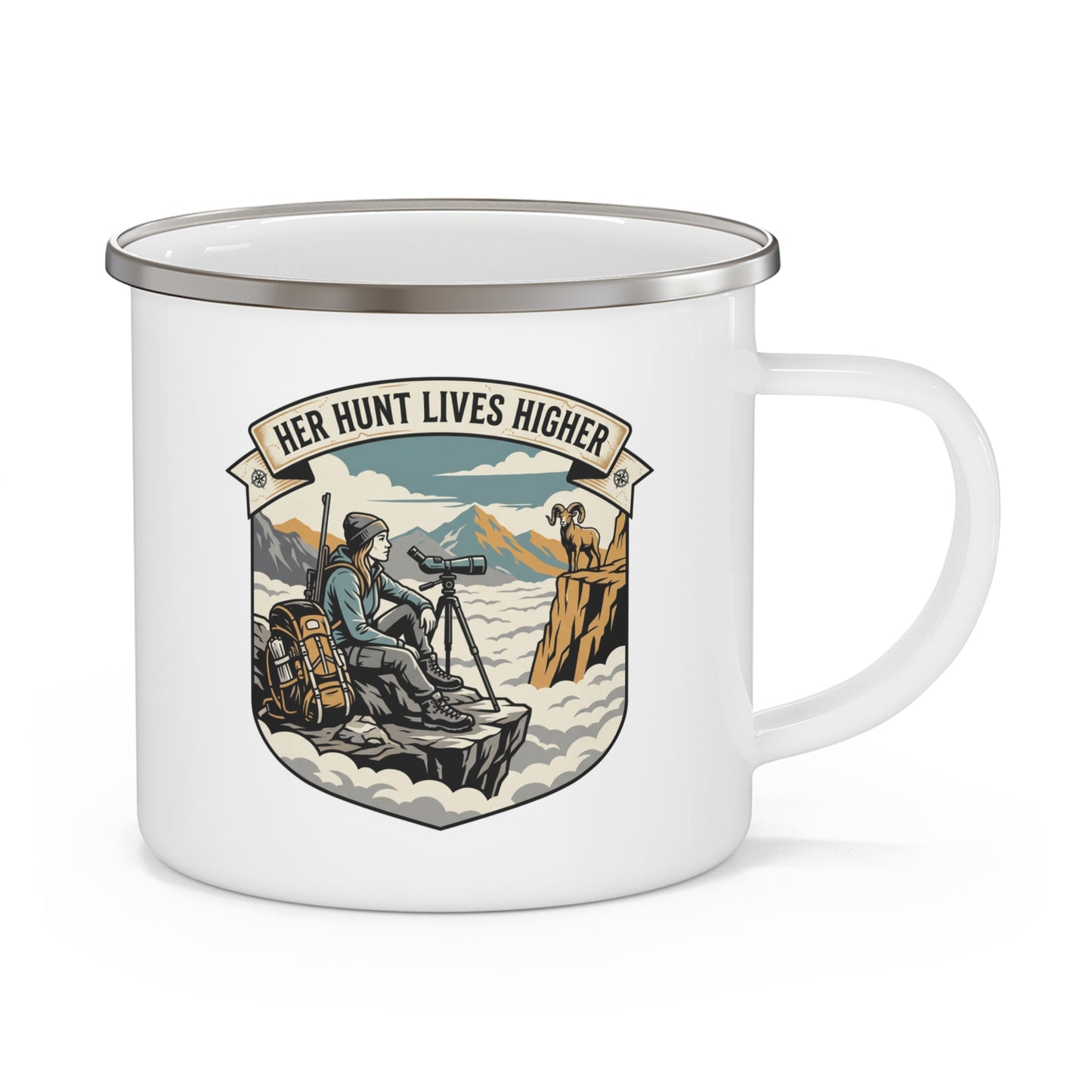 Her hunt lives higher 12oz Enamel Mug