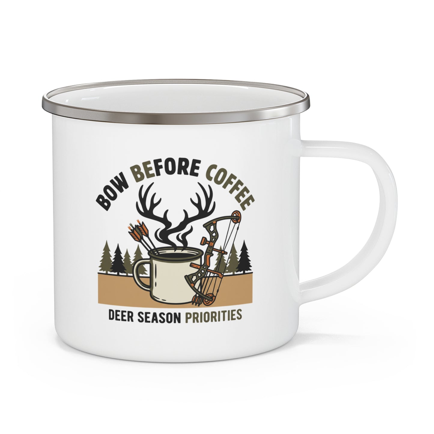 Bow before coffee 12oz Enamel Mug