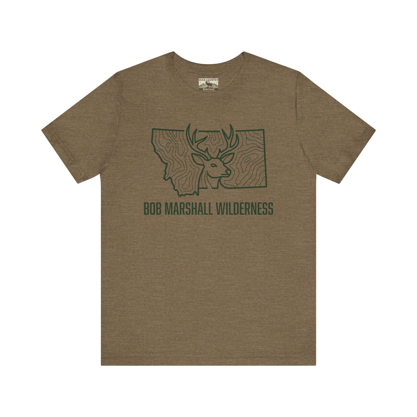 Sate of Montana with mule deer head T-shirt