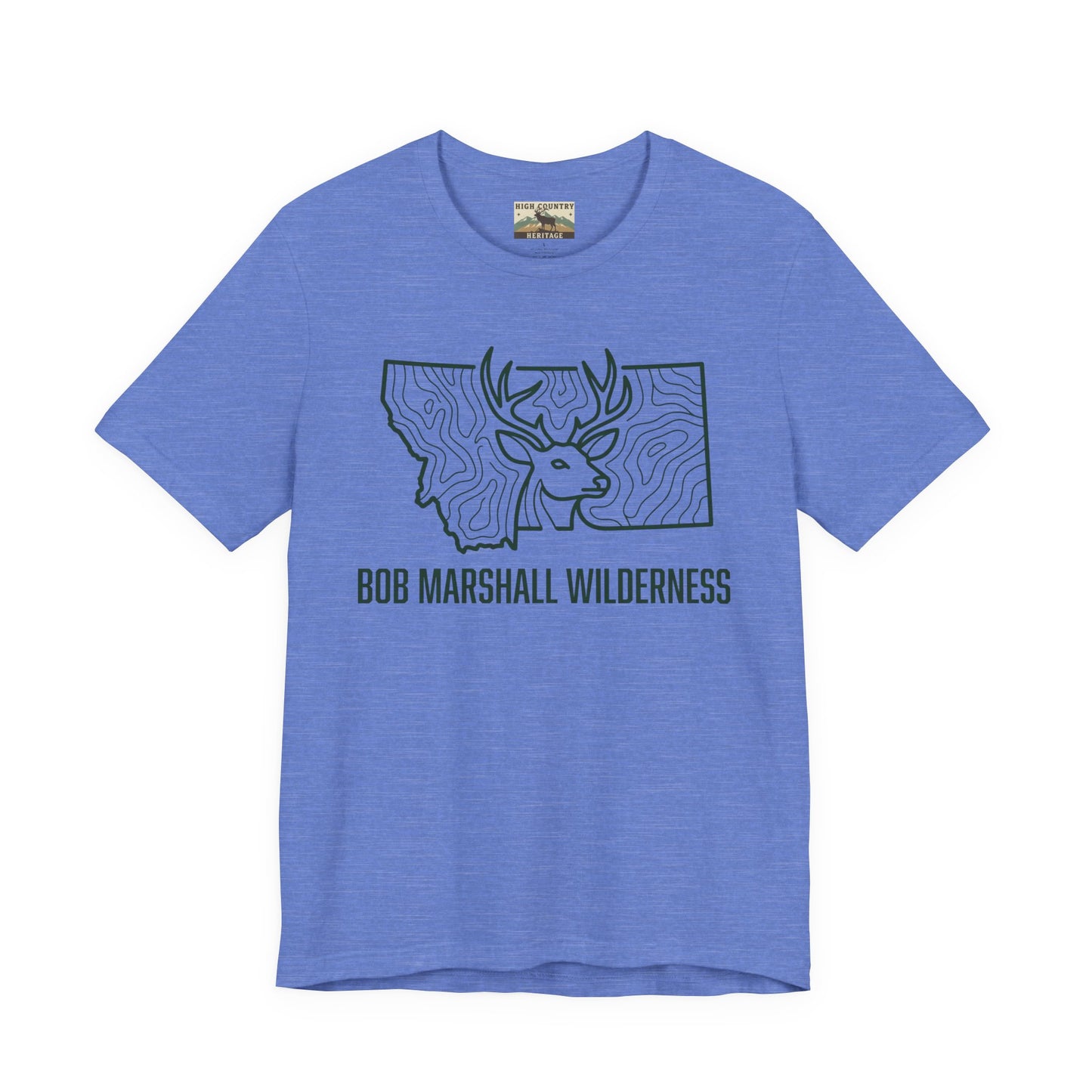 Sate of Montana with mule deer head T-shirt