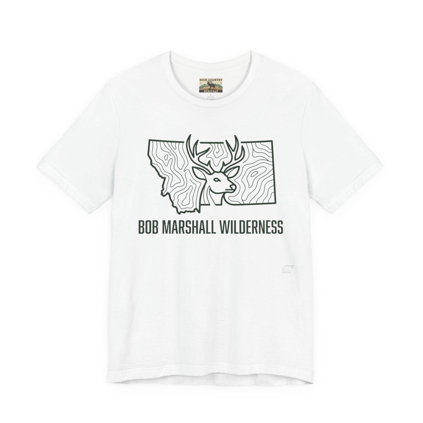 Sate of Montana with mule deer head T-shirt