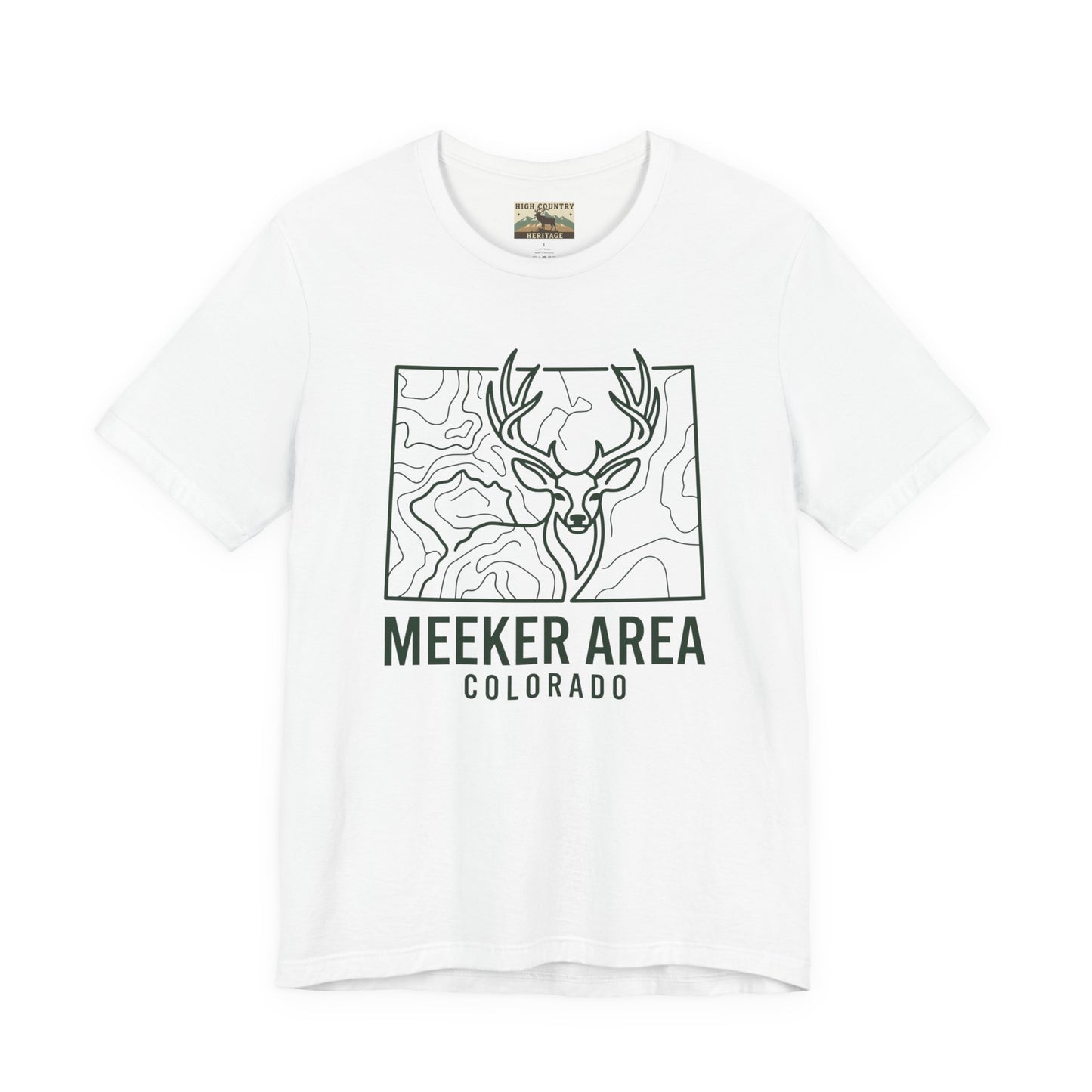 Sate of Colorado with mule deer head T-shirt