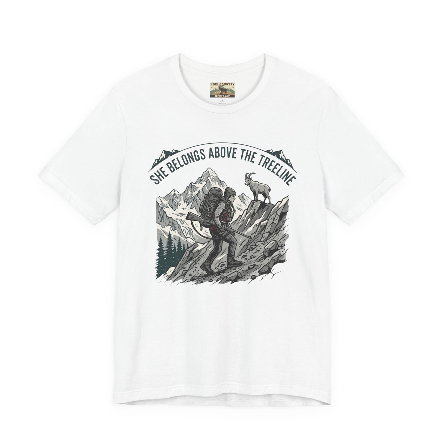 She belongs above the treeline t-shirt