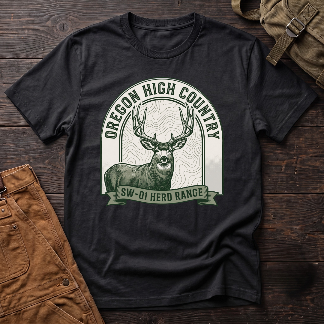 Oregon high country, SW-01 herd range T-shirt