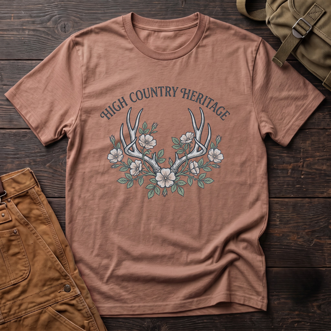 Antlers and flowers heritage T-shirt