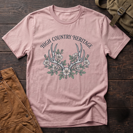 Antlers and flowers heritage T-shirt