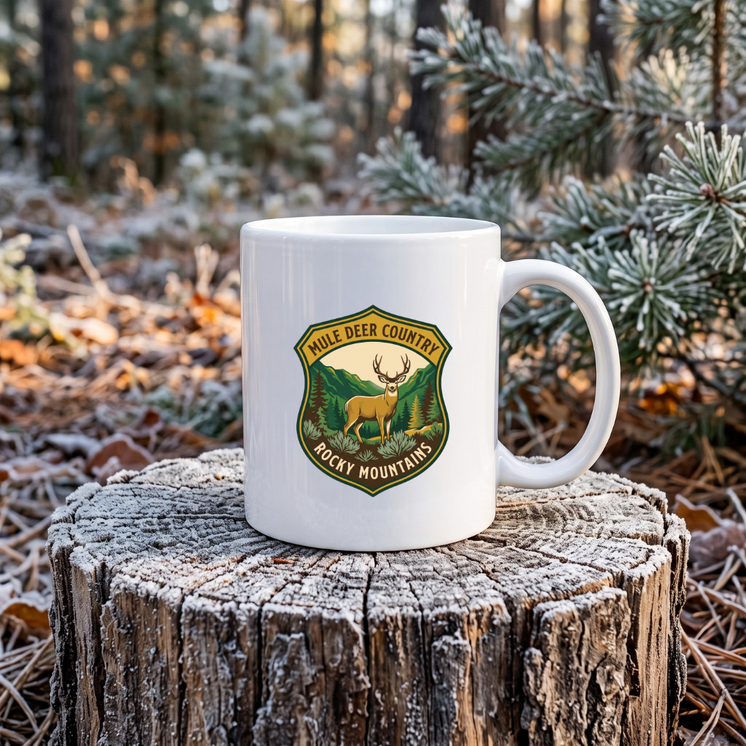 Mule deer country shield 11oz Ceramic Mug